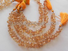 Golden Citrine Quartz Faceted Drops Shape Beads